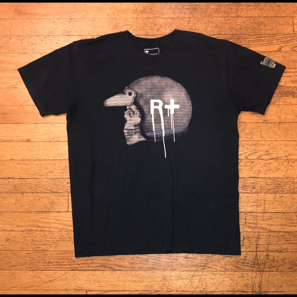 Rocawear Large T-Shirt Skull Helmet Motorcycle